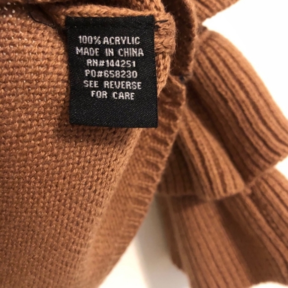 MOON & MADISON Brown Crop Style Sweater with Layered Ruffle Sleeves Size S - Picture 5 of 7